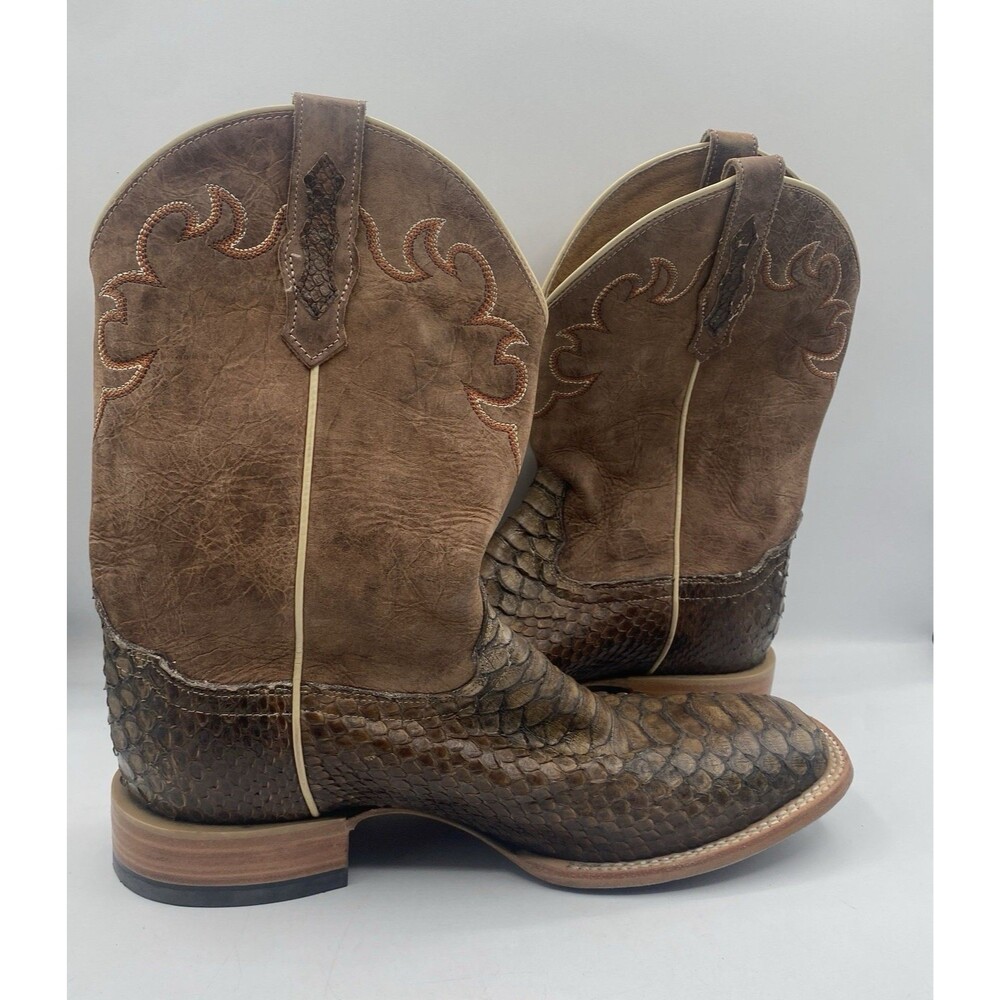 Cody James Western Boot Mens Men 12 D Exotic Pythons Brown Square Toe Cowboy